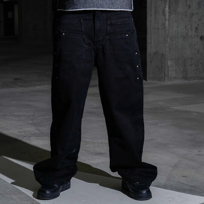 Black Rivet Baggy Jeans