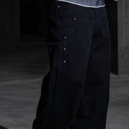 Black Rivet Baggy Jeans