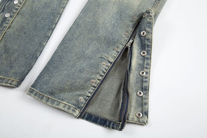 Button Flare Jeans