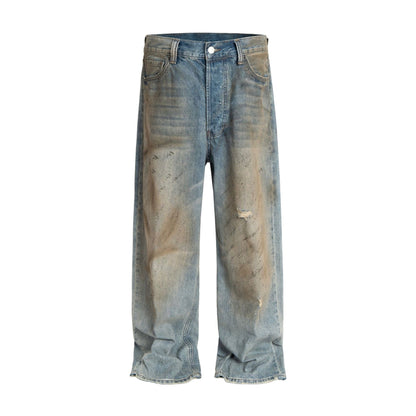Orange Pocket Baggy Jeans