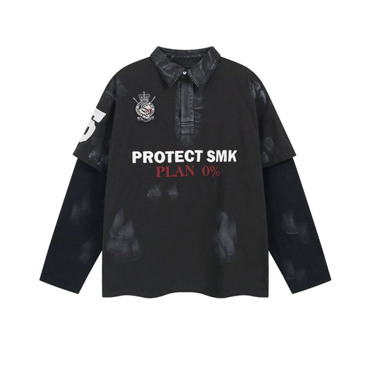Black&Blue Polo Long Sleeve