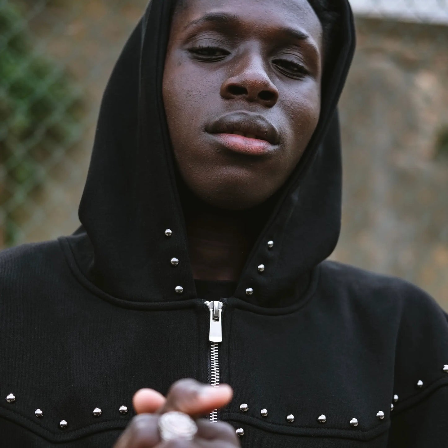 Studs Black Hoodie