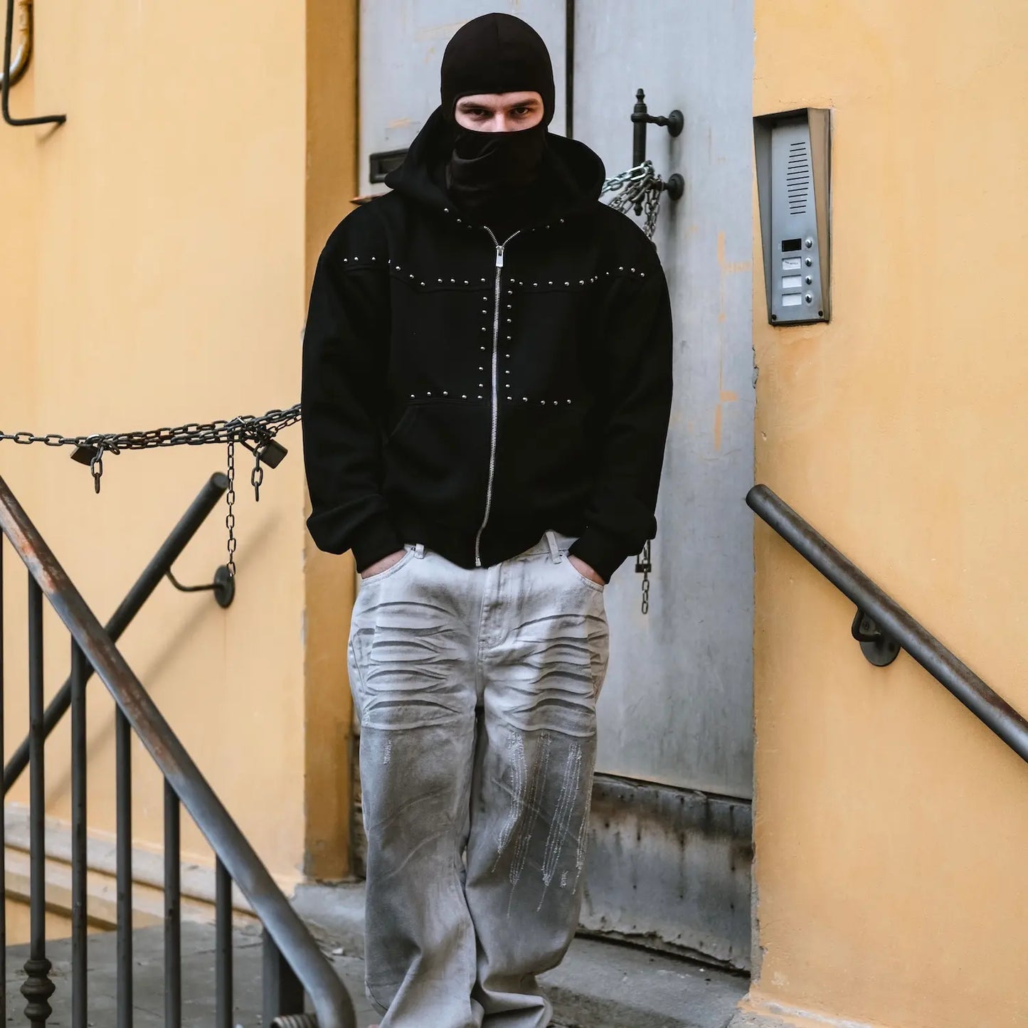 Studs Black Hoodie