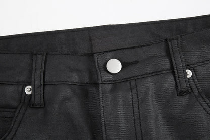 Waxed Flare Jeans
