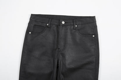 Waxed Flare Jeans