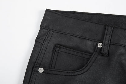 Waxed Flare Jeans