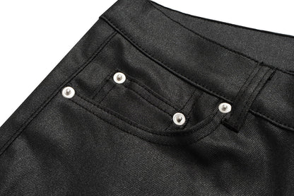 Waxed Baggy Jeans