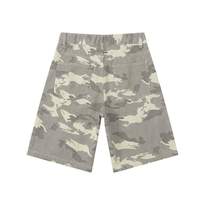 White Camo Shorts Jeans