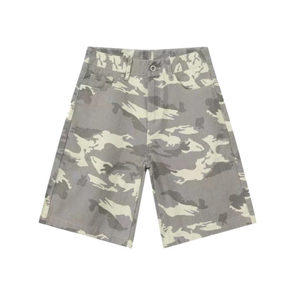 White Camo Shorts Jeans