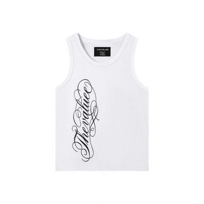 White Block Tank Top